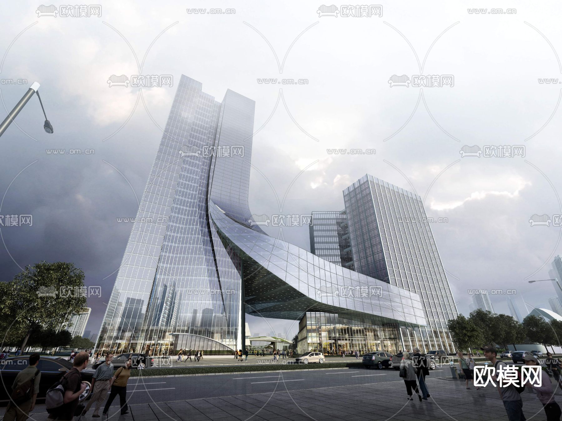 现代商业大厦建筑外观psd下载