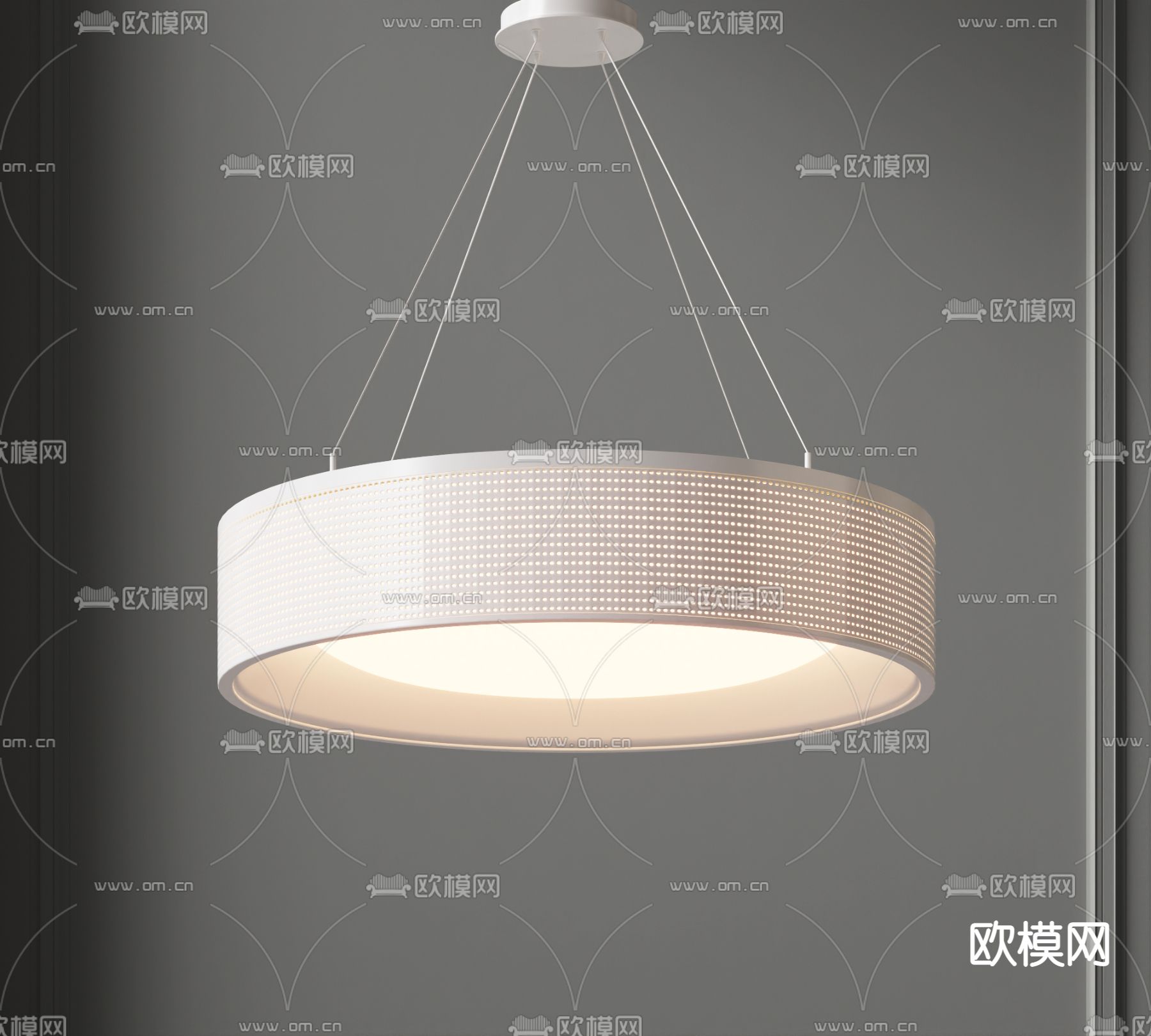 现代圆形吊灯3d模型下载_ID12133643_3dmax免费模型-欧模网