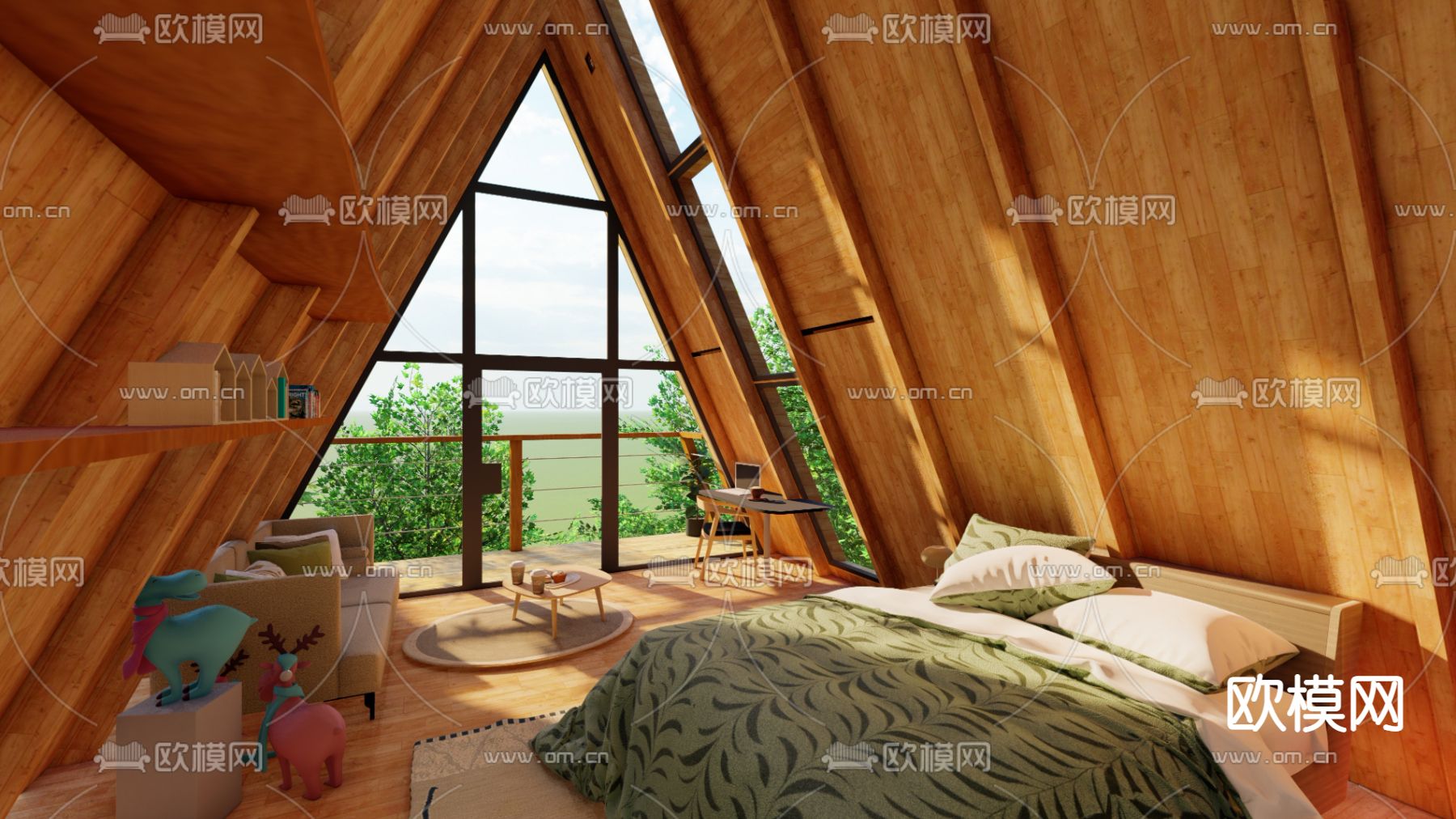 现代网红打卡景点树屋民宿su模型下载（渲染图8）