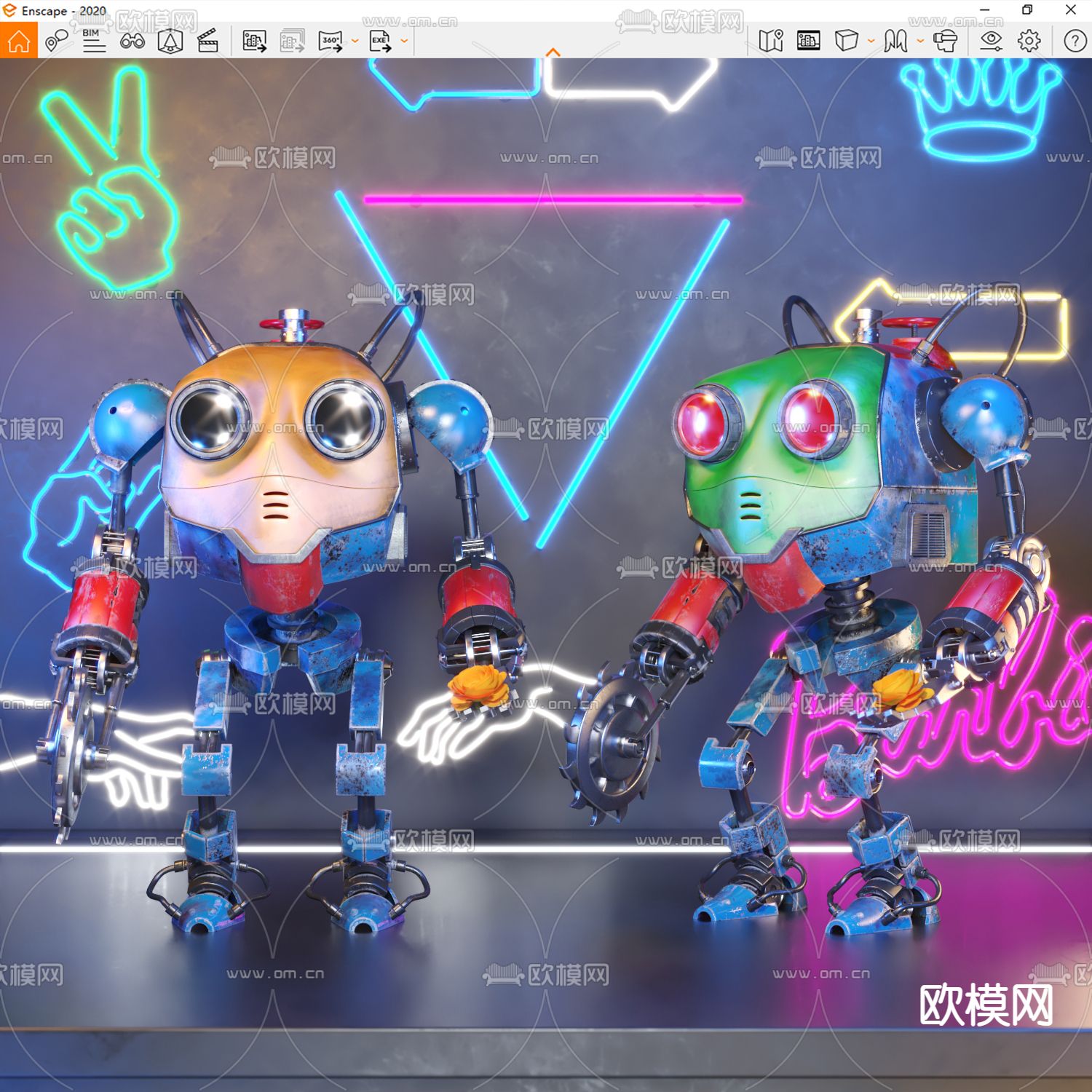 现代智能机器人su模型下载（渲染图3）