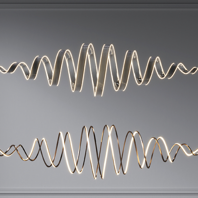  现代飘带吊灯 装饰灯su模型 