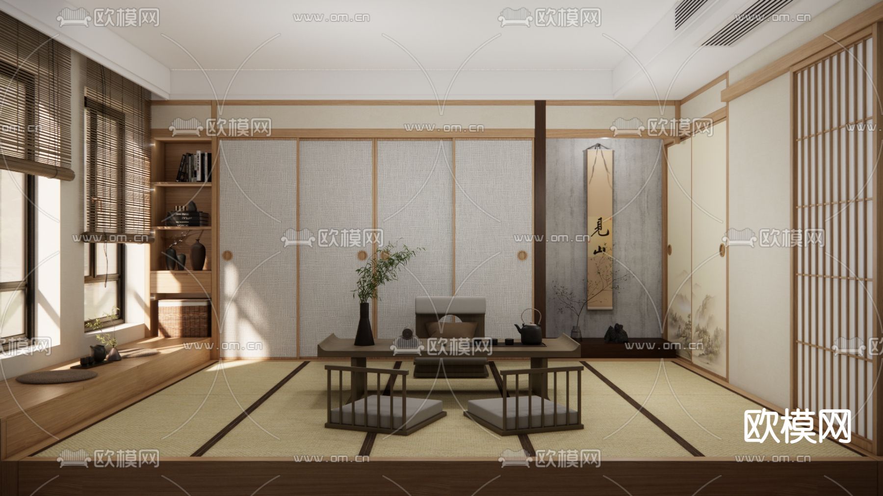 日式榻榻米茶室su模型下载（渲染图3）