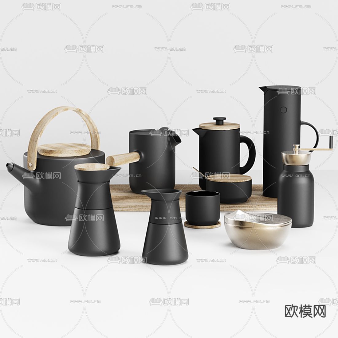 日式茶壶 茶具 杯子3d模型下载（渲染图1）