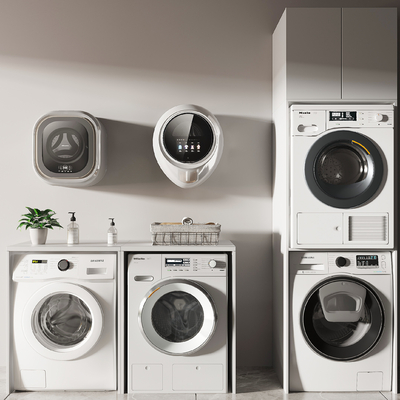  滚筒洗衣机su模型 