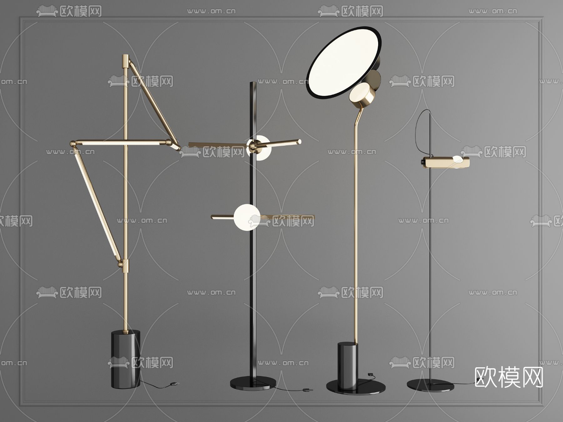 现代创意落地灯3d模型下载