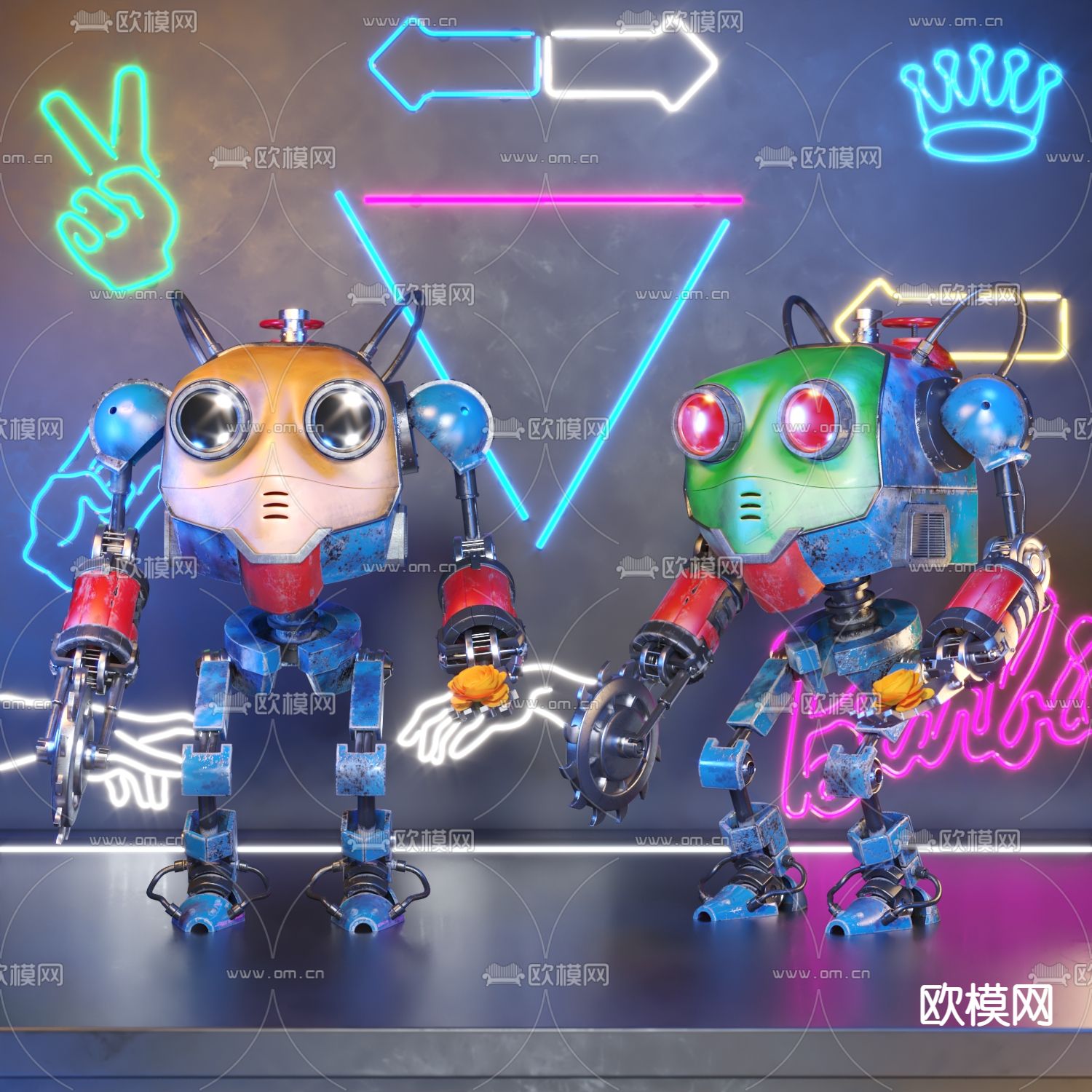 现代智能机器人su模型下载（渲染图1）