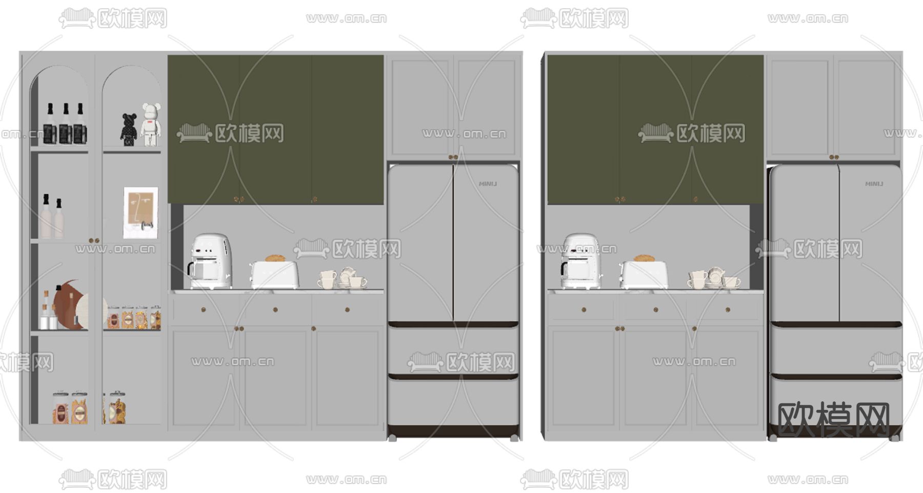 北欧橱柜su模型下载（渲染图2）