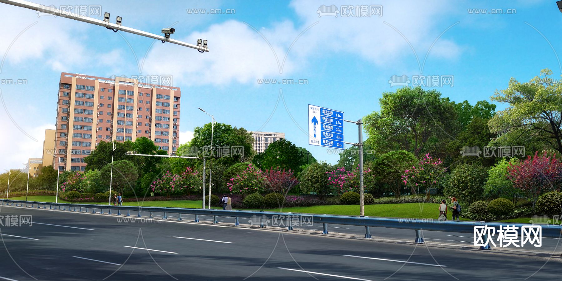 现代限速公路桥梁psd下载