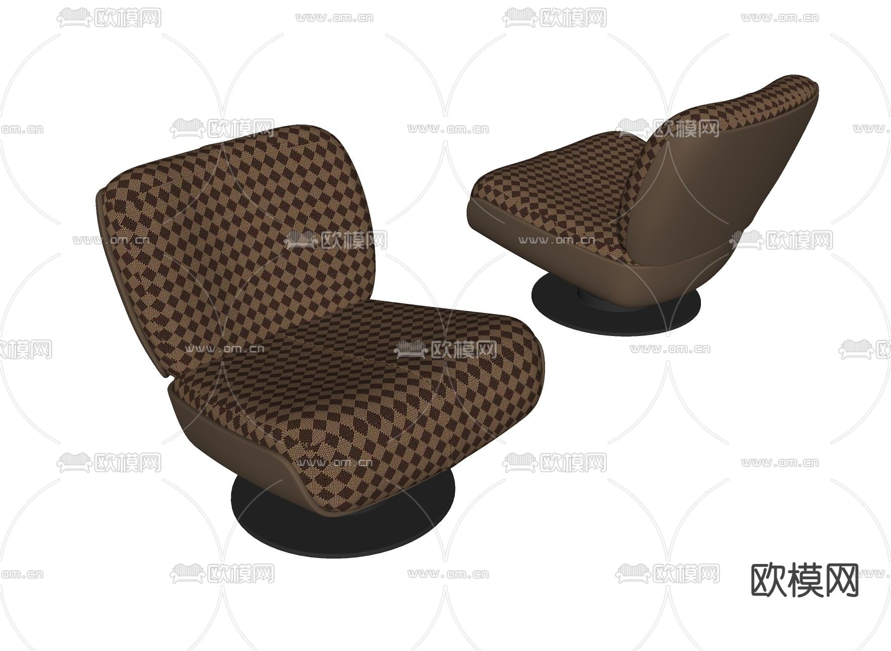 北欧单人沙发su模型下载（渲染图2）