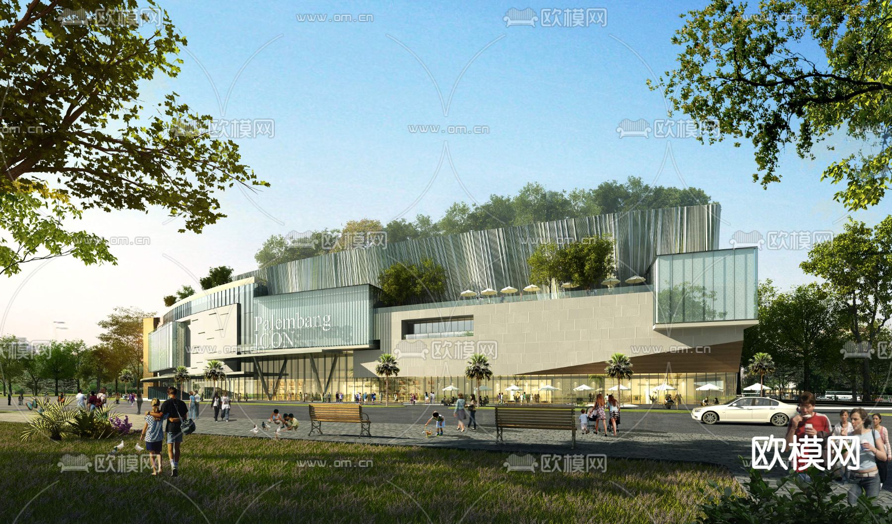 现代商业建筑外观psd下载