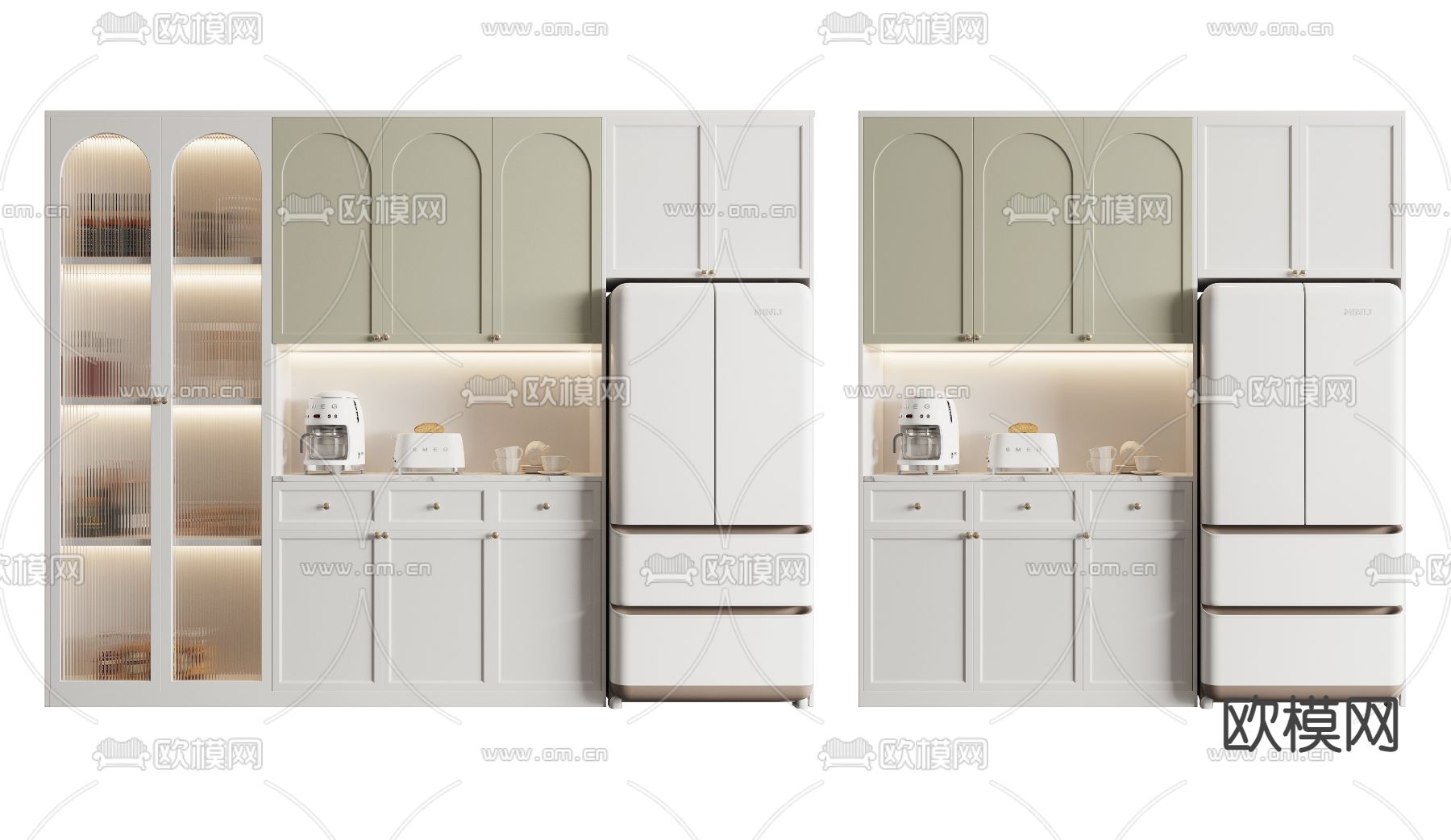 北欧橱柜su模型下载（渲染图1）
