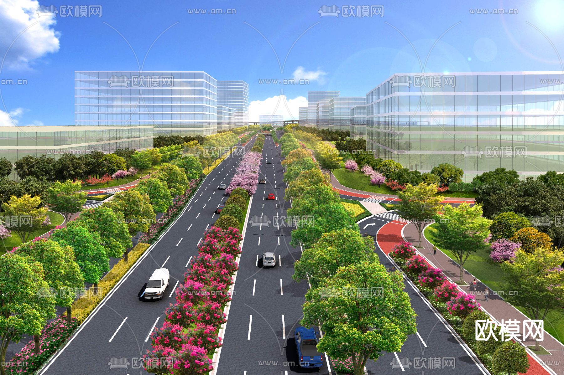 现代道路桥梁鸟瞰psd下载