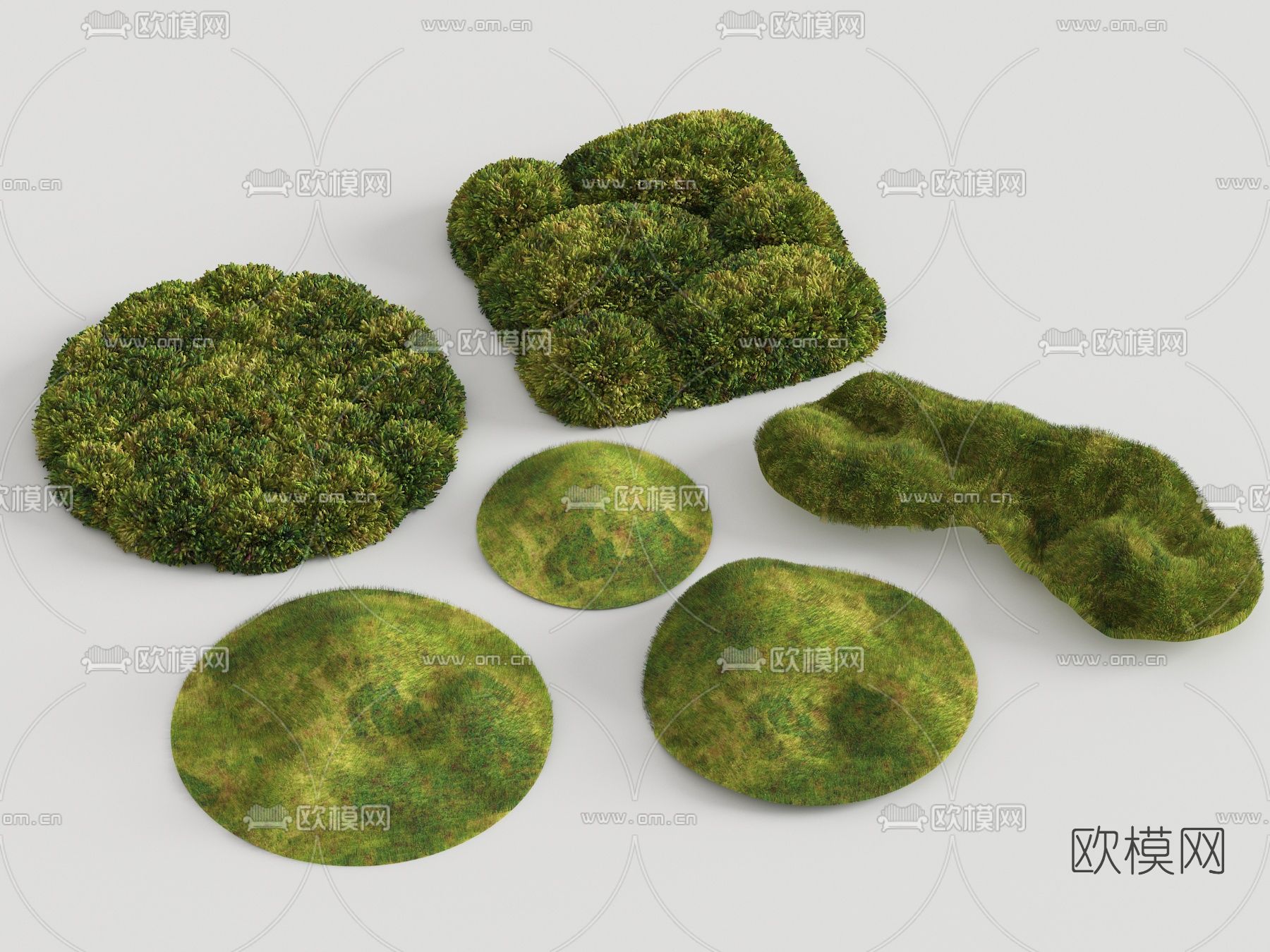 现代绿植苔藓3d模型