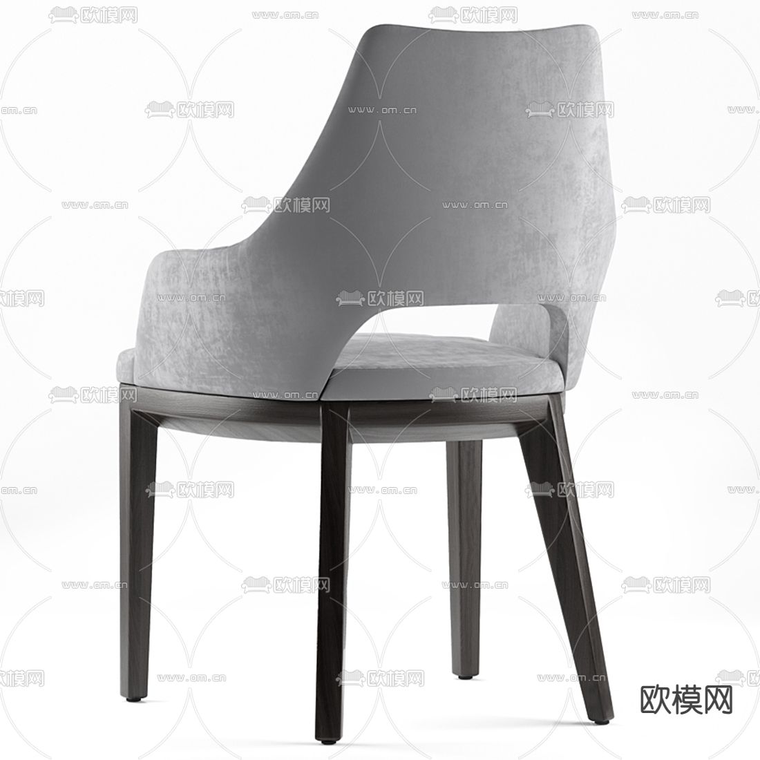 poliform 灰色单人椅子 餐椅3d模型下载（渲染图2）