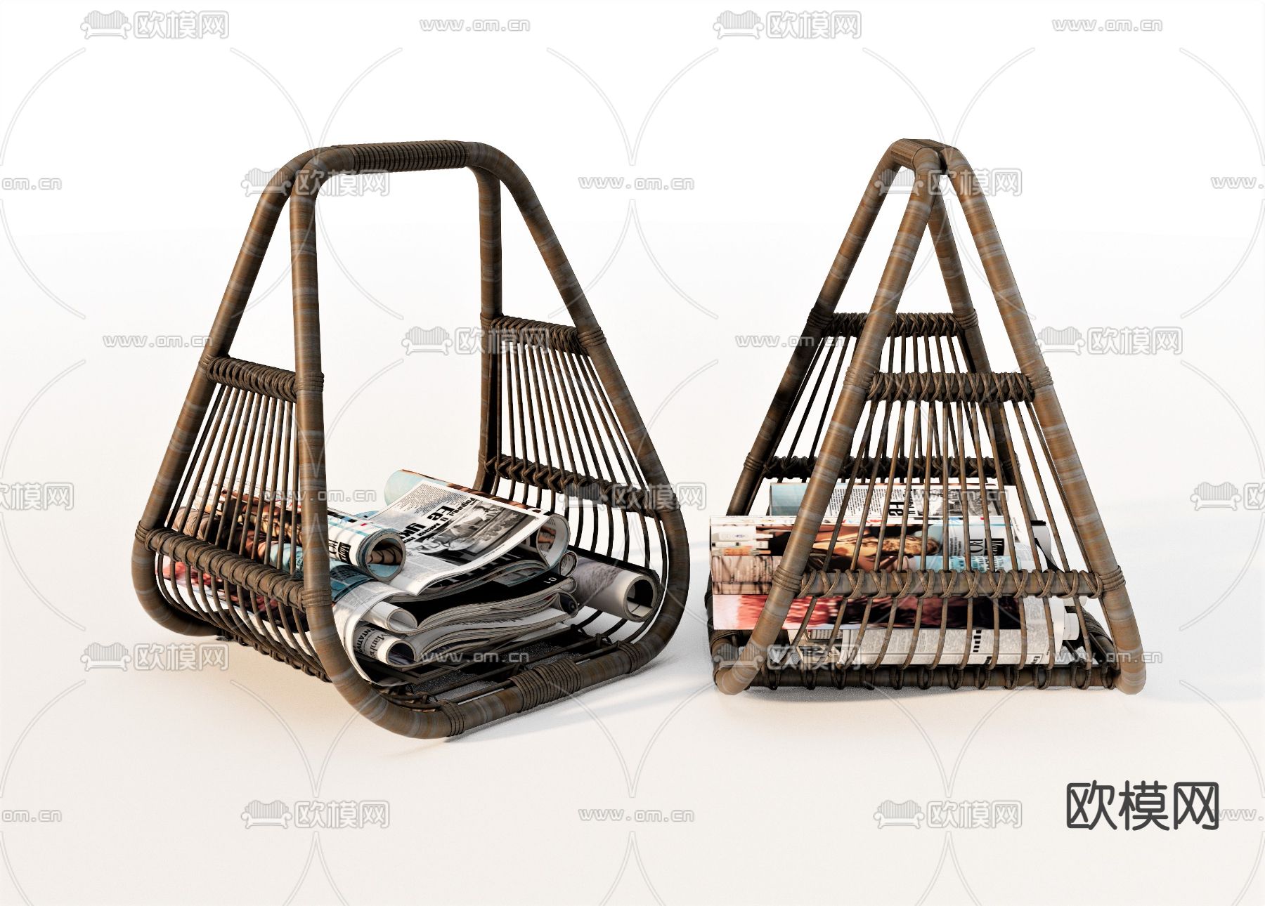 东南亚藤编书架su模型下载（渲染图1）