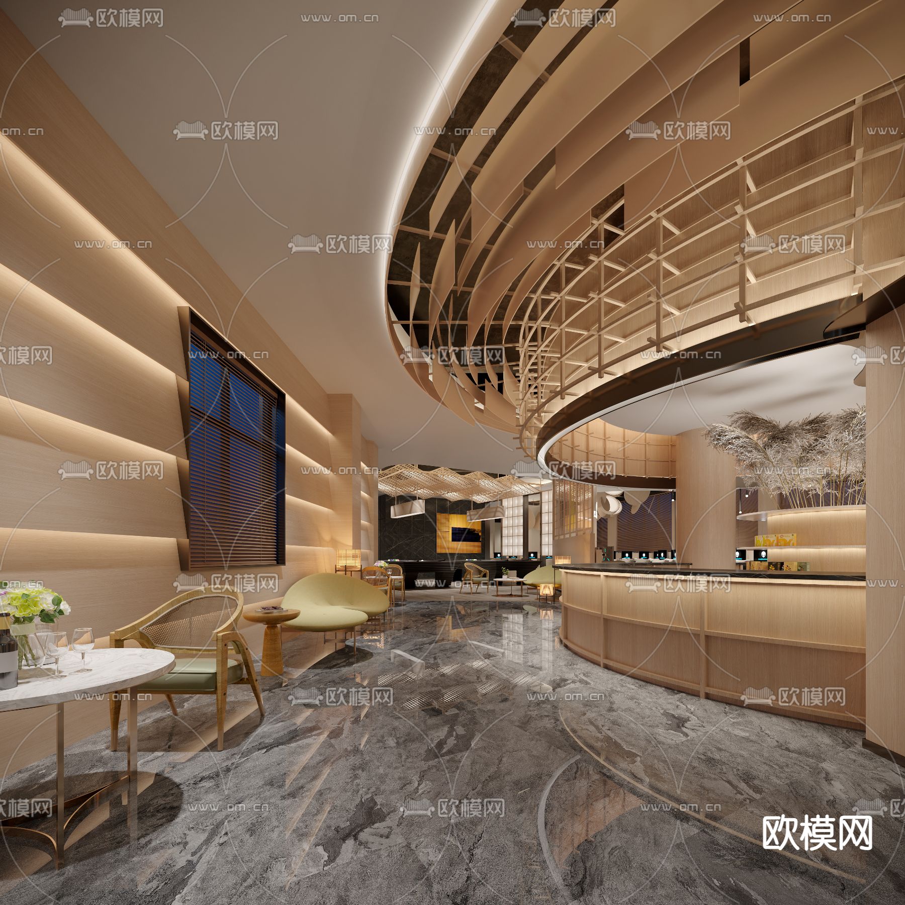 日式网吧 桌球室3d模型下载（渲染图3）