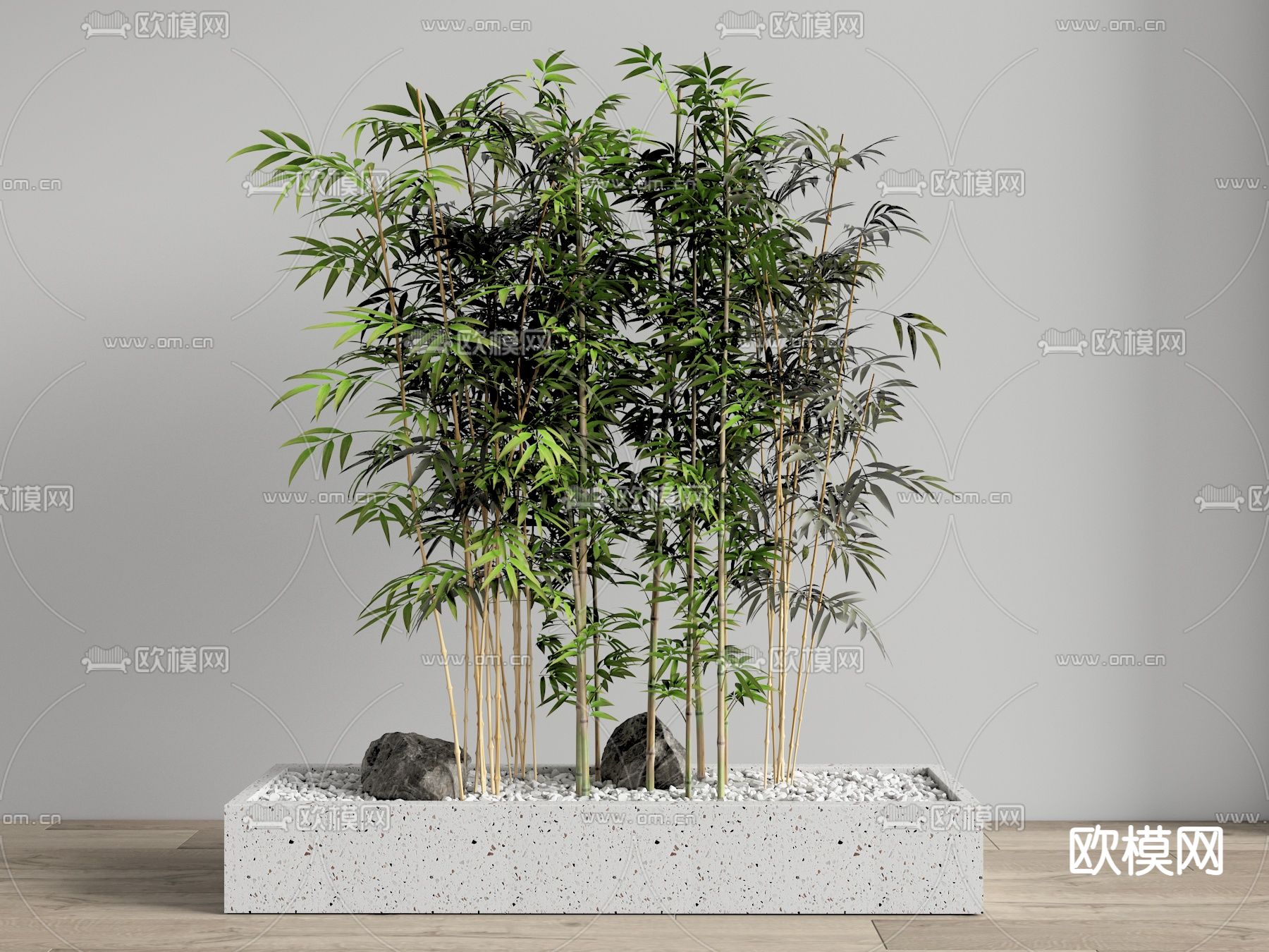 现代竹子su模型下载（渲染图1）