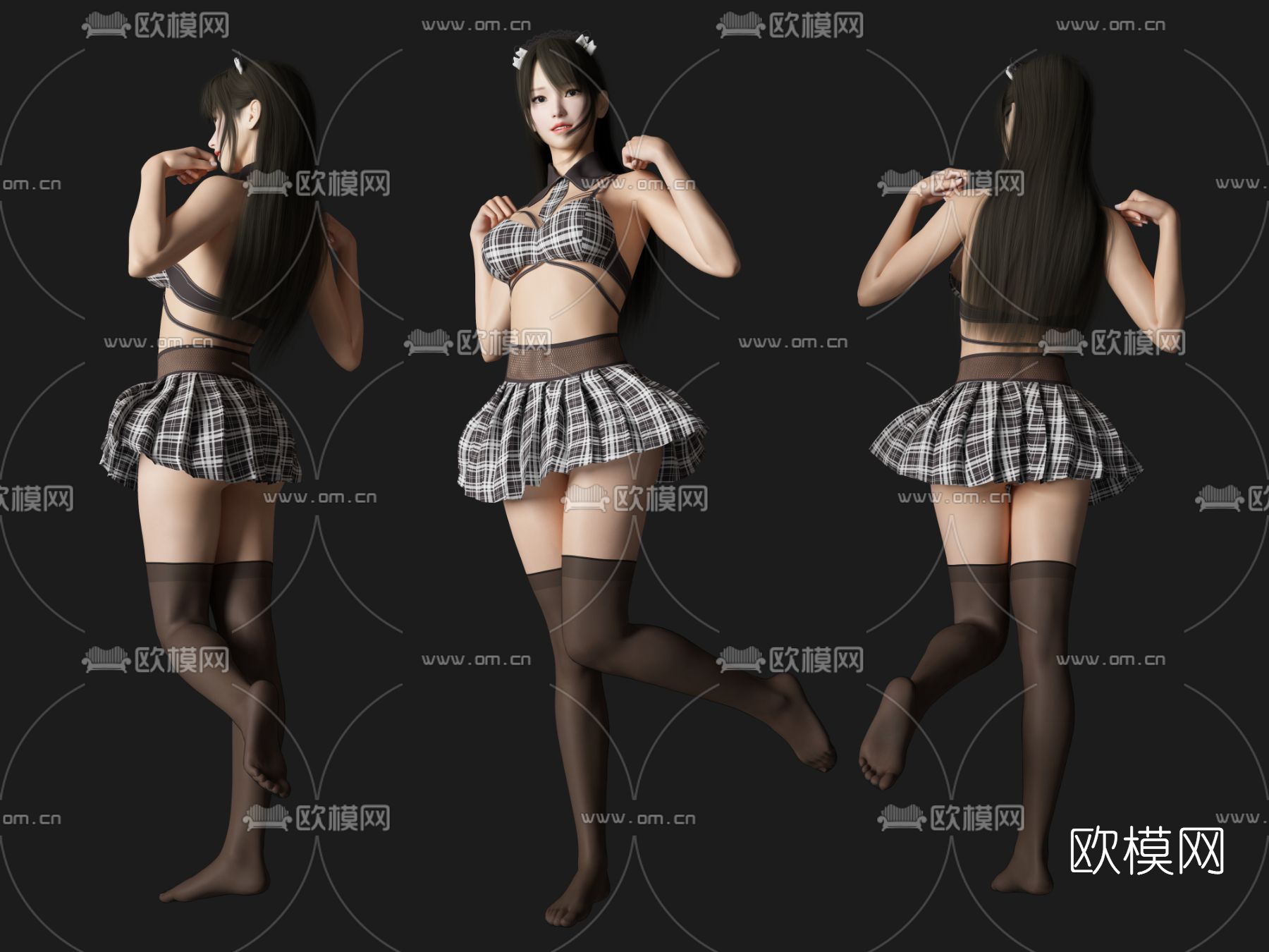 现代女性人物3d模型下载