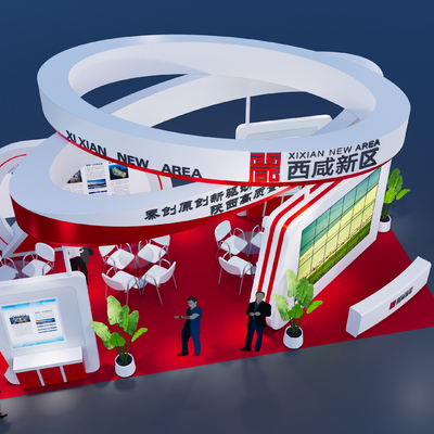  现代展厅展台u模型 