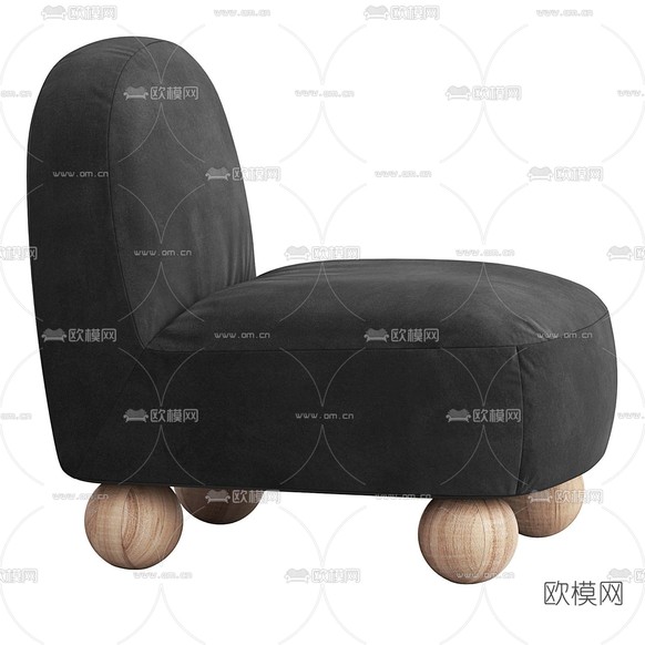 Areti 黑色休闲沙发3d模型下载(渲染图2)