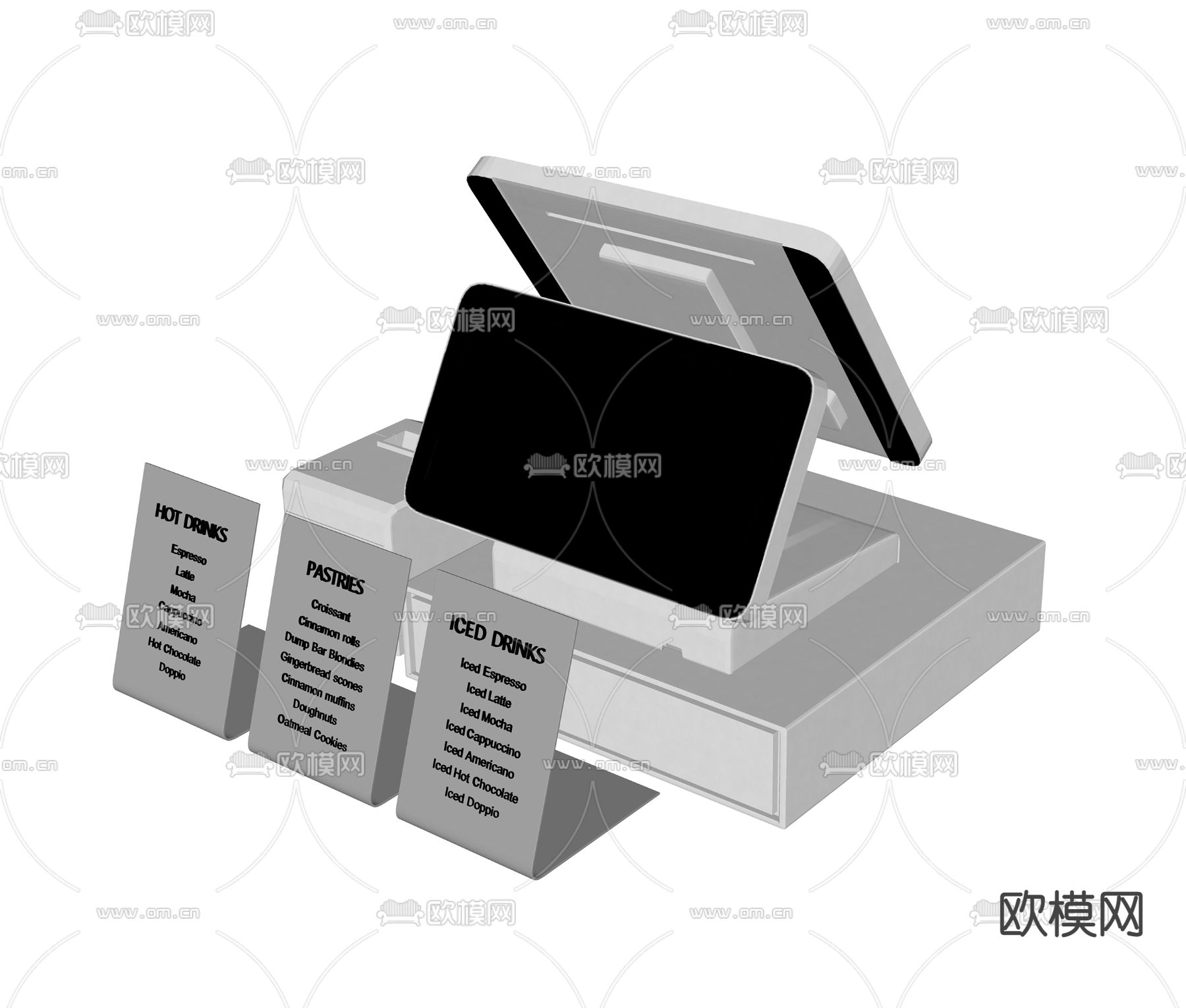 现代收银机su模型