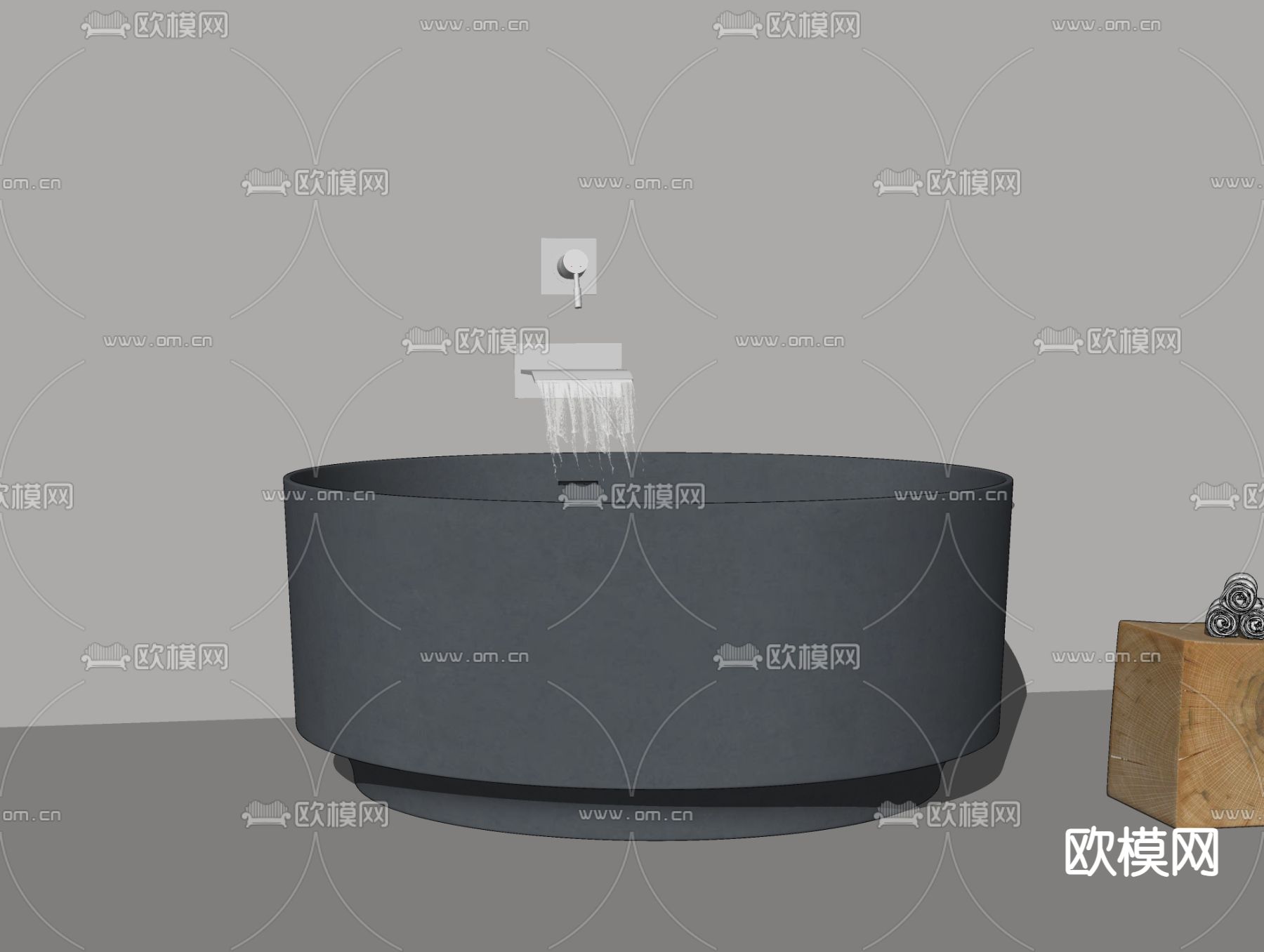 现代浴缸su模型