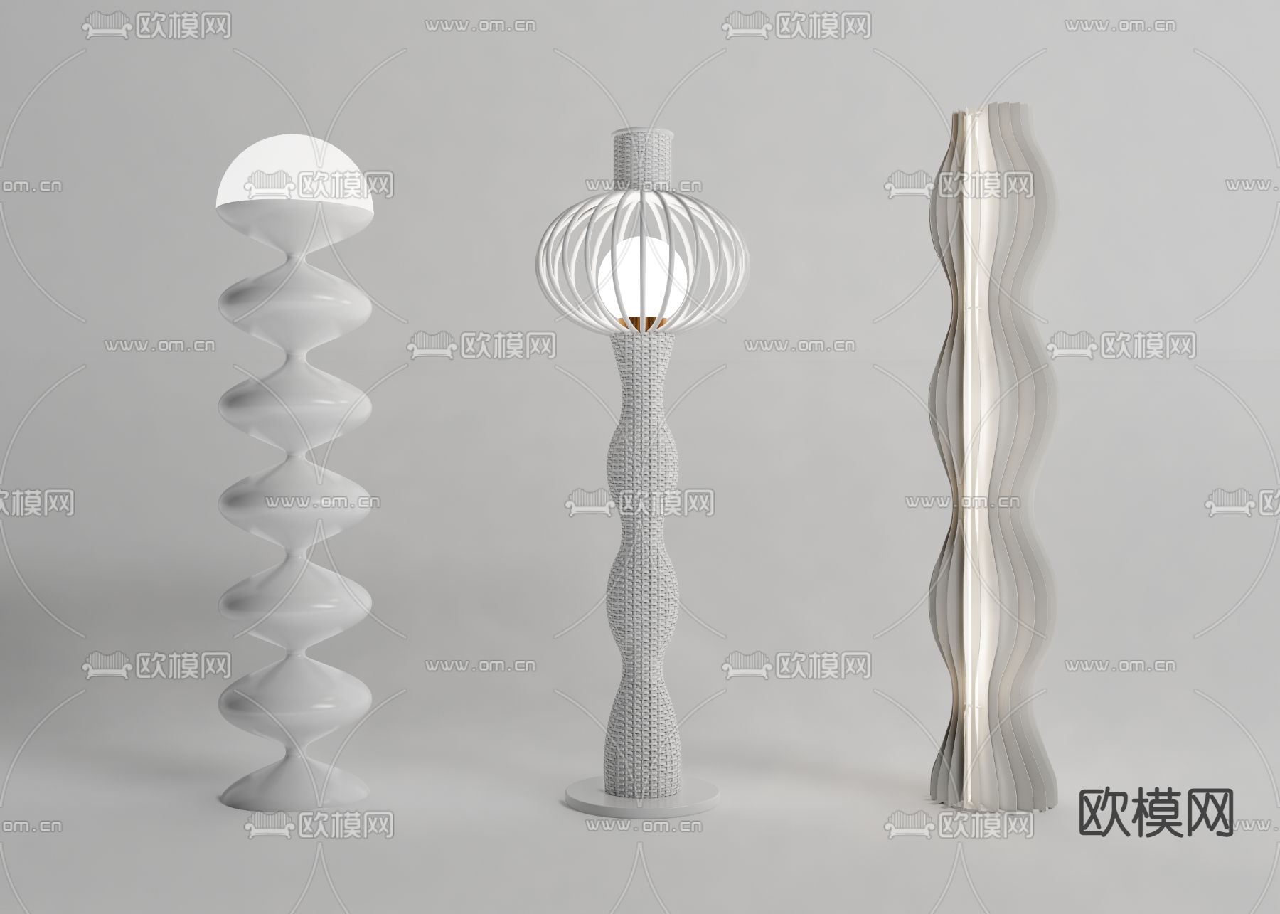 侘寂风落地灯su模型下载（渲染图1）