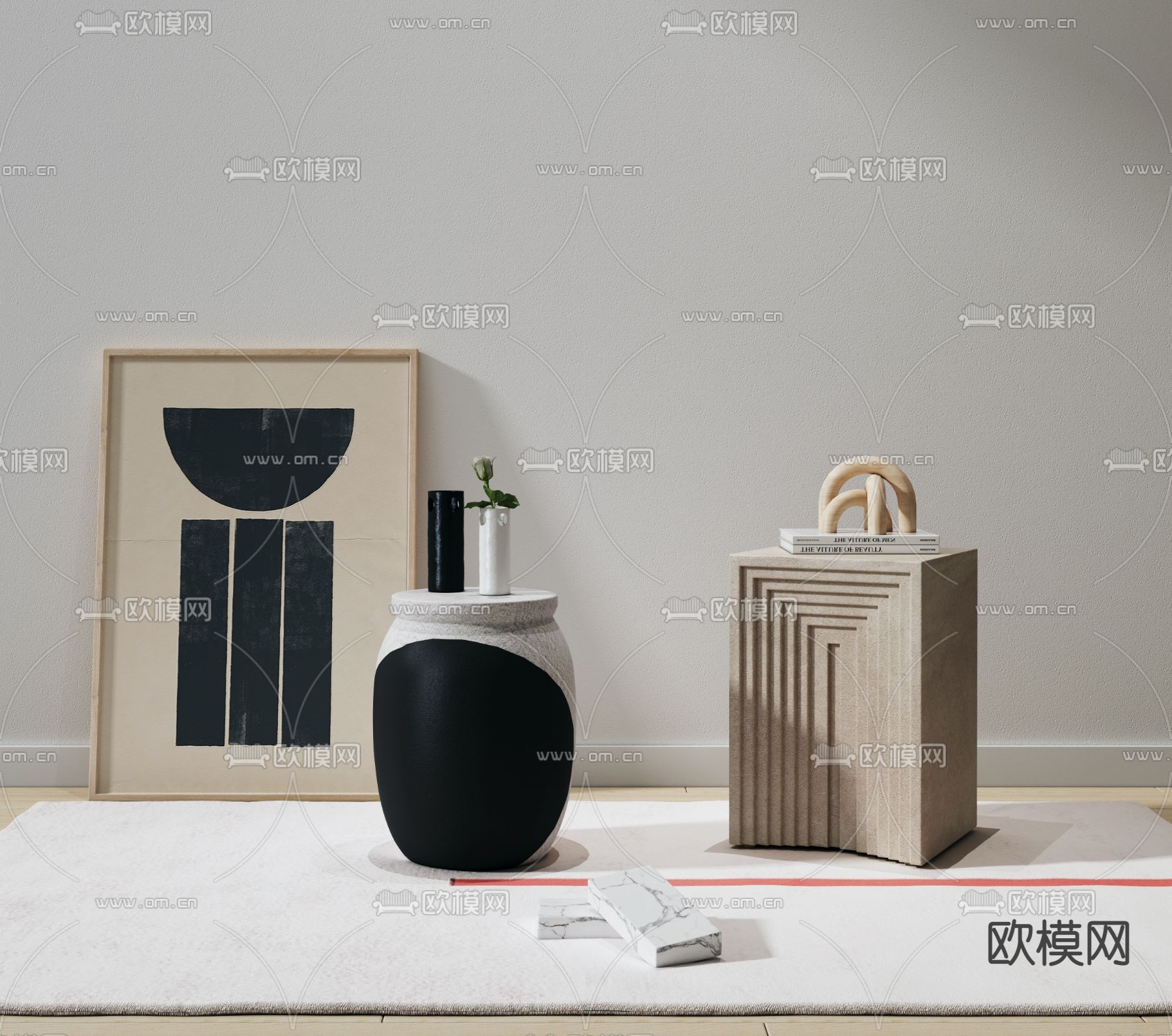 WestElm 边几角几3d模型