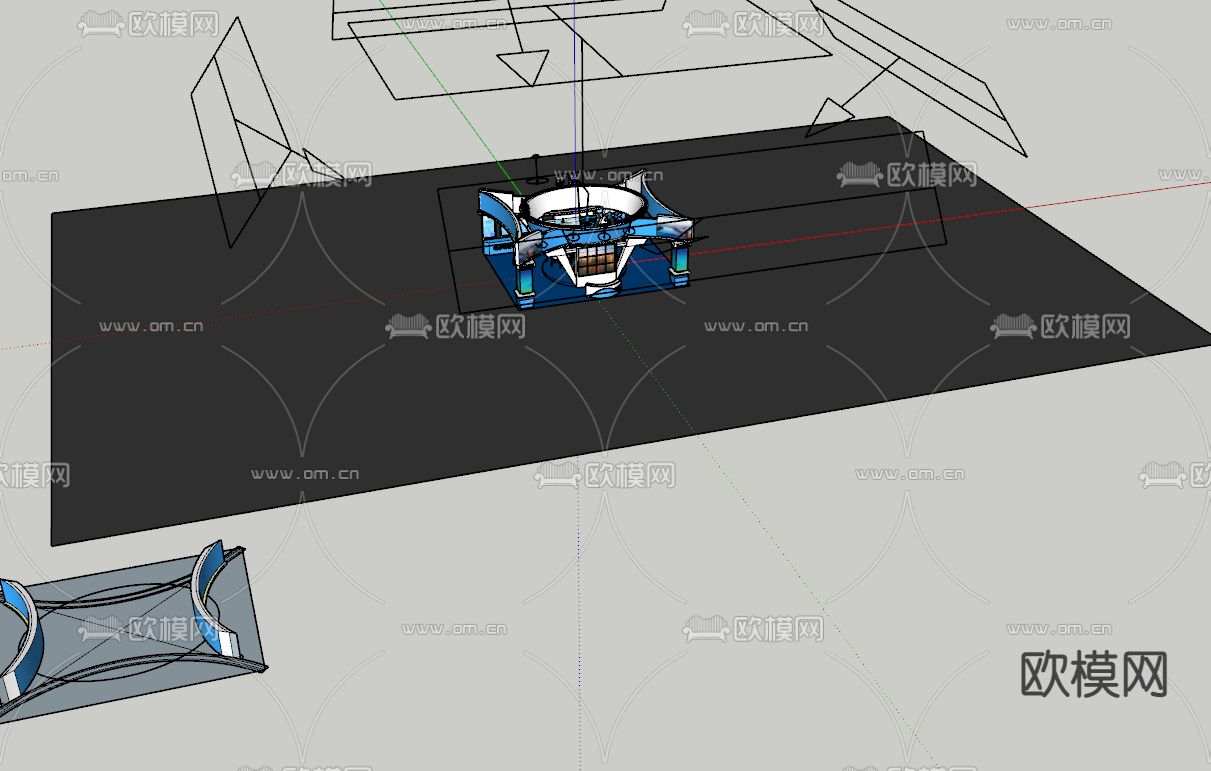 现代展厅展台su模型下载（渲染图4）