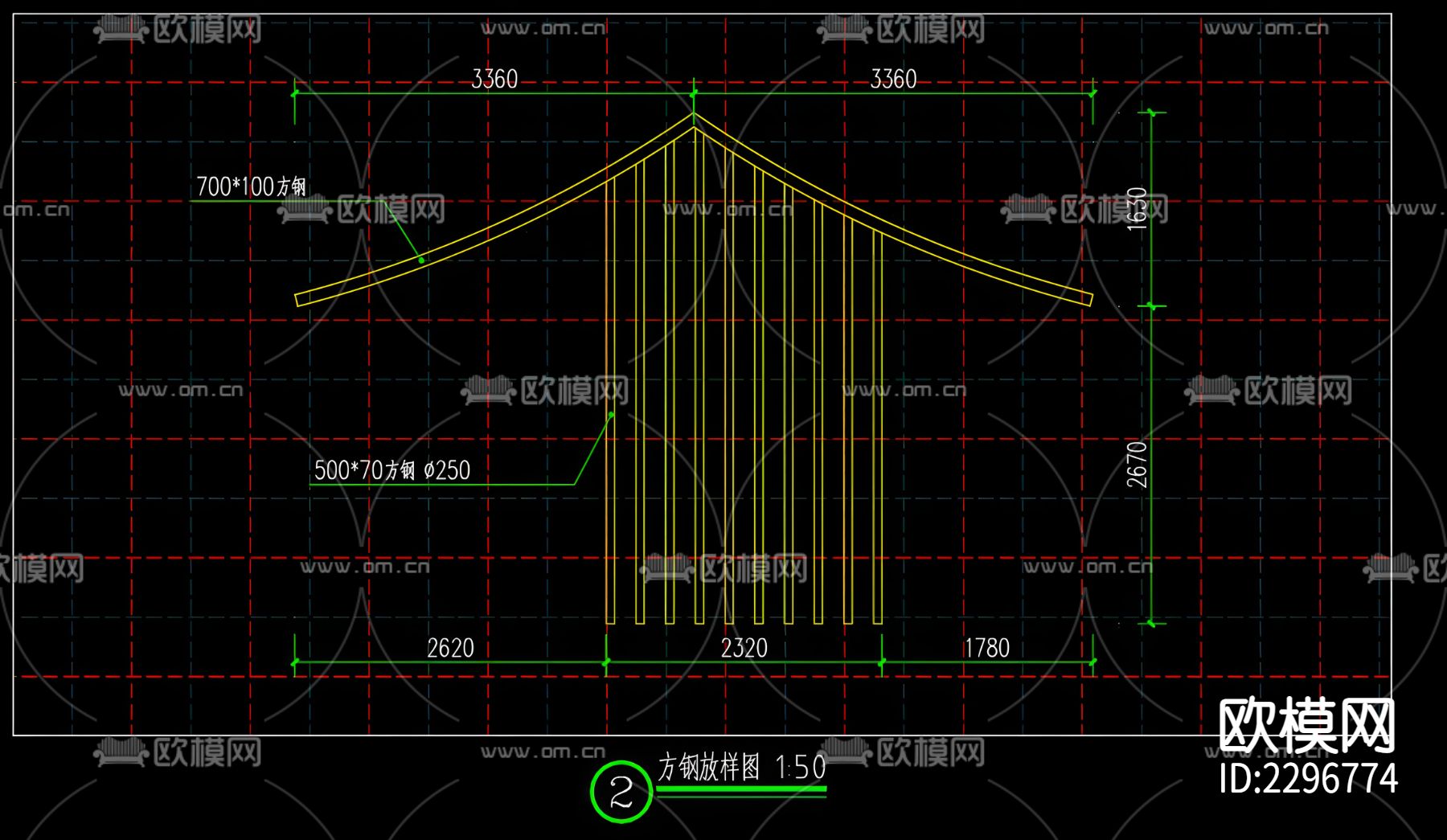 景墙cad大样图下载（渲染图2）