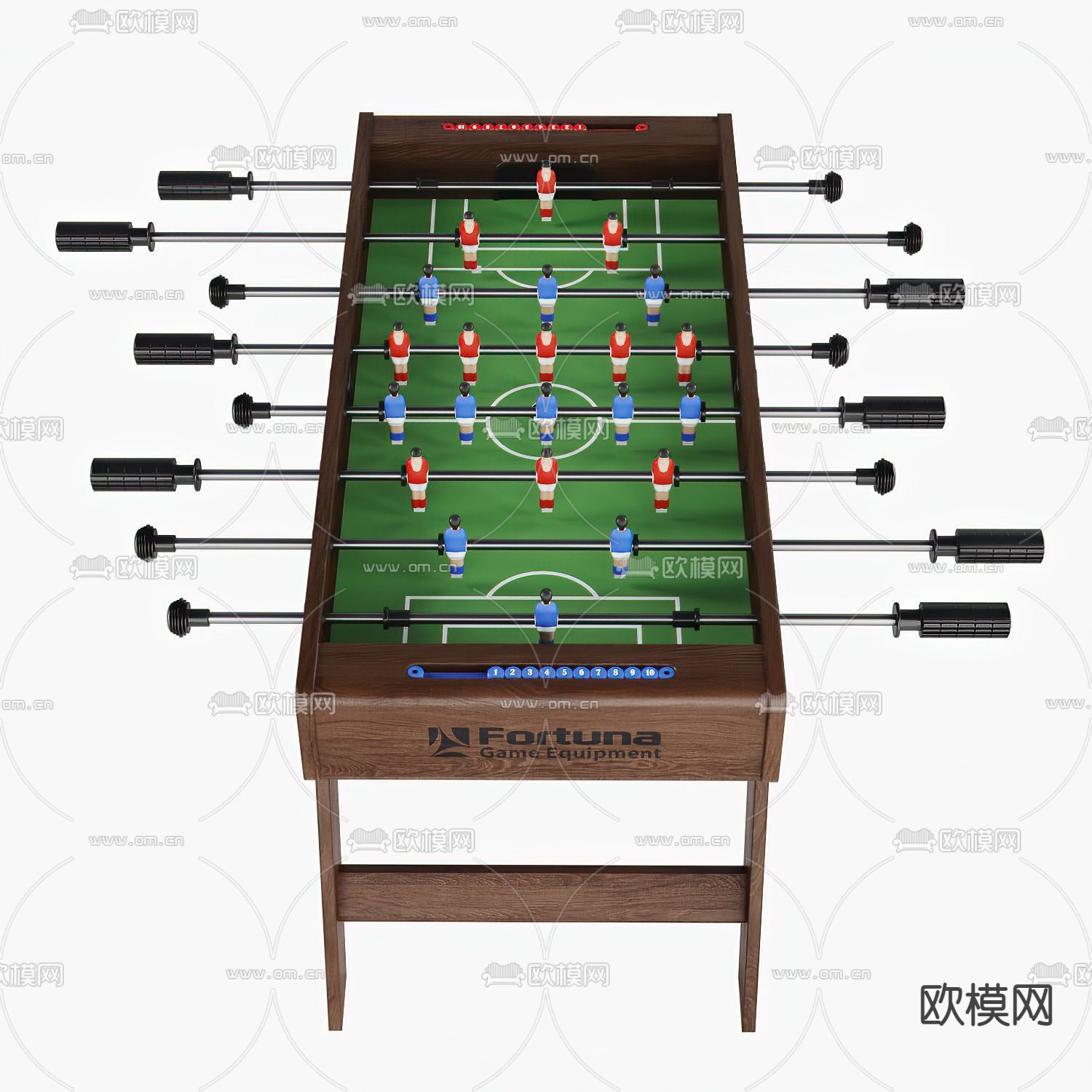 美式复古风桌面足球3d模型