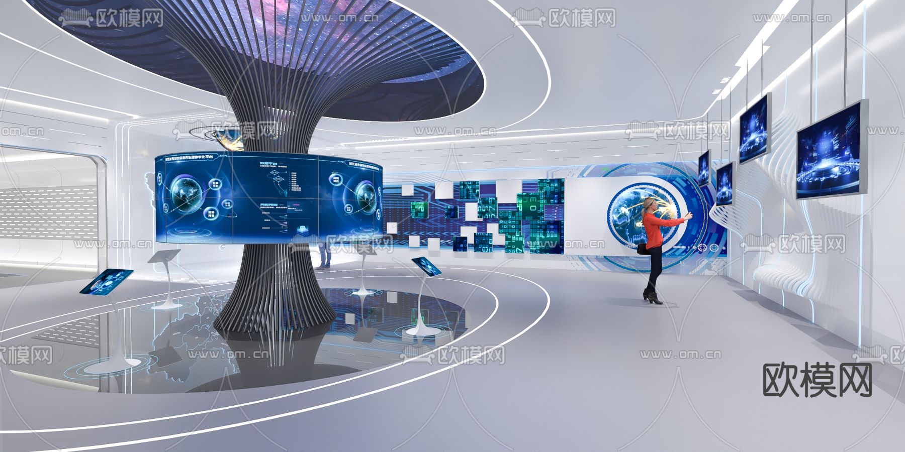现代科技展厅su模型下载（渲染图2）