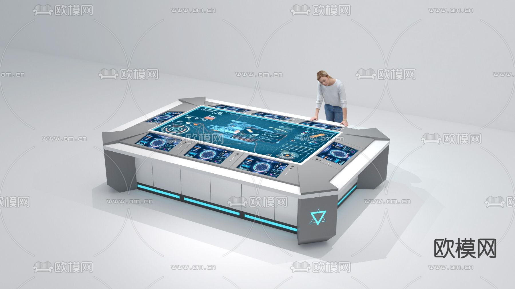 现代大型一体机触控机su模型下载（渲染图1）