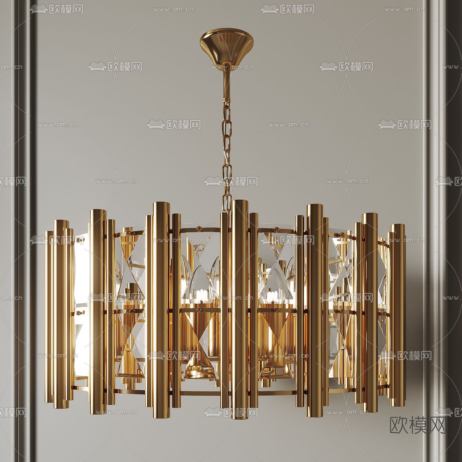 现代环形吊灯3d模型下载