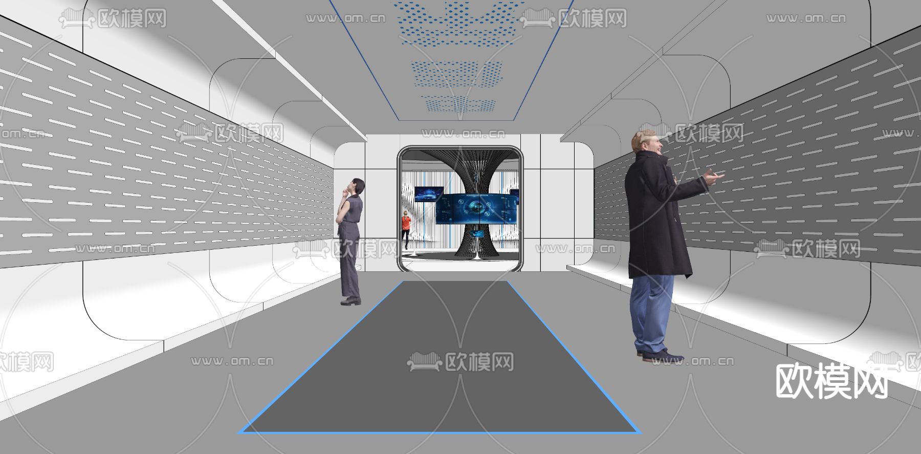 现代科技展厅su模型下载（渲染图4）