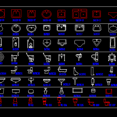  常用卫生洁具CAD图库 