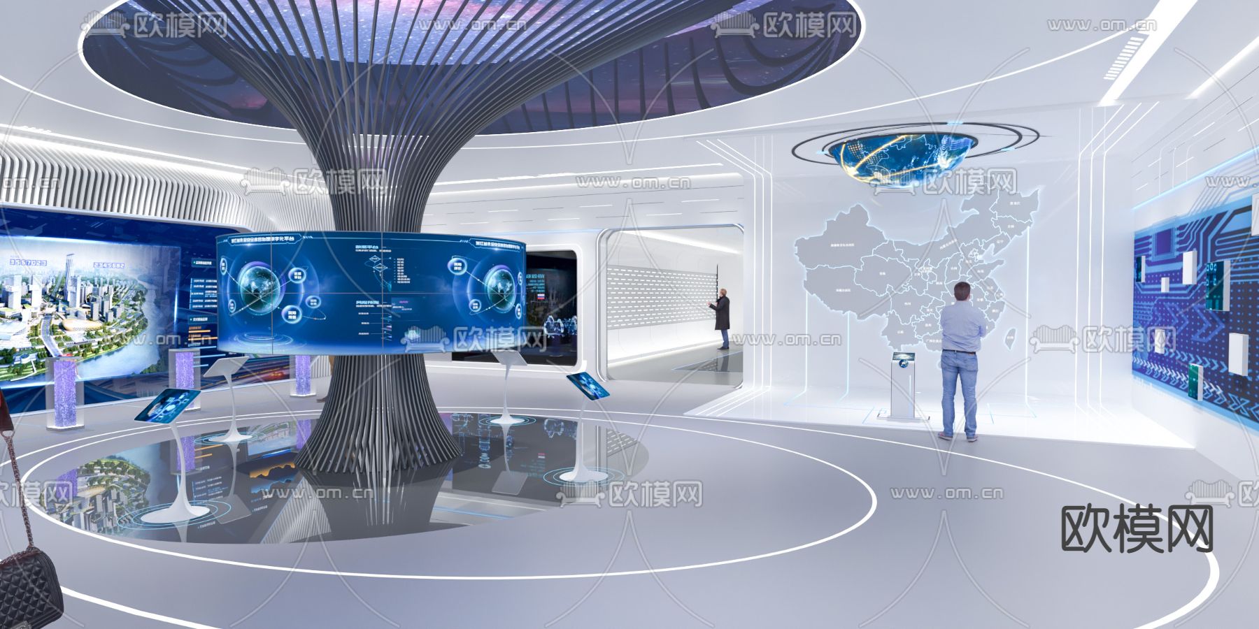 现代科技展厅su模型下载（渲染图1）