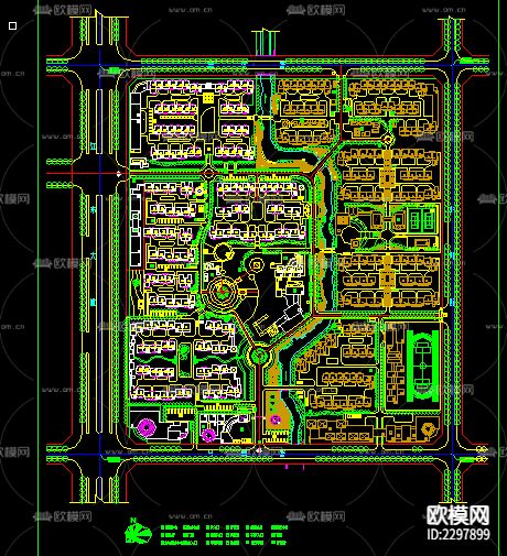 小区规划CAD施工图-免费3dmax模型库-欧模网
