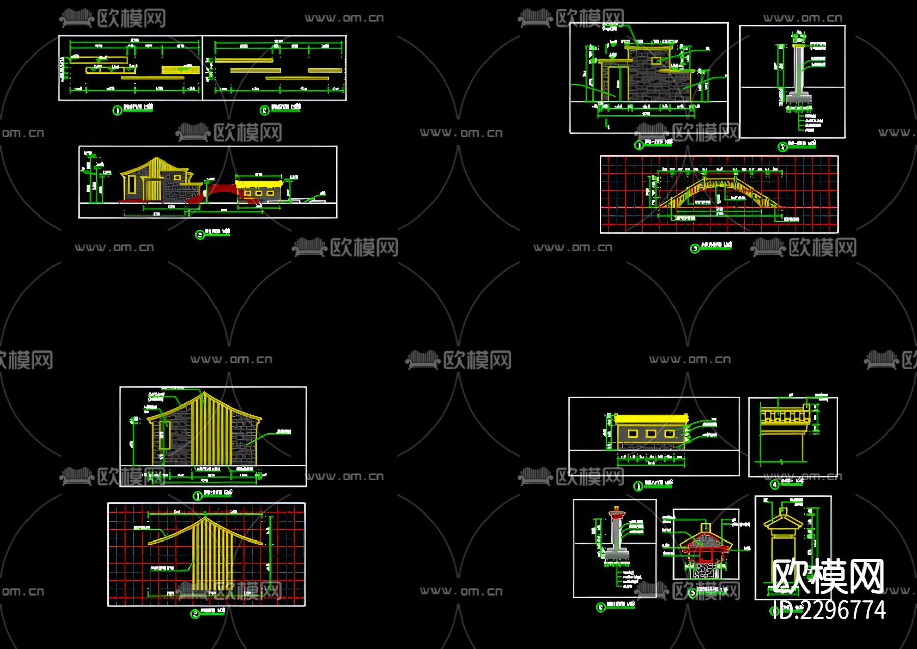景墙cad大样图下载（渲染图8）