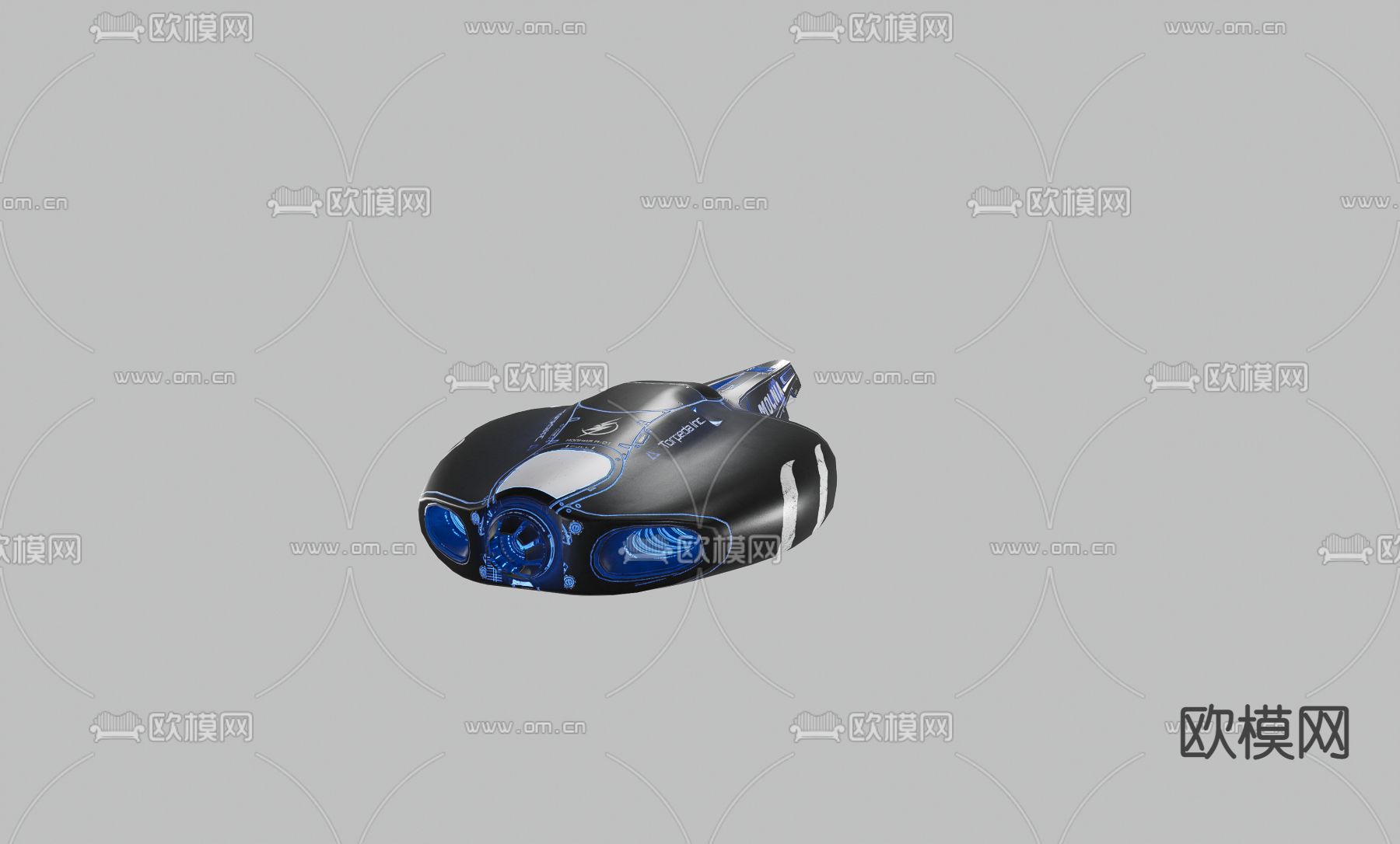 后现代未来飞行战舰su模型下载（渲染图4）