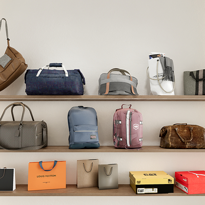  包包 背包 手提袋 鞋盒su模型 