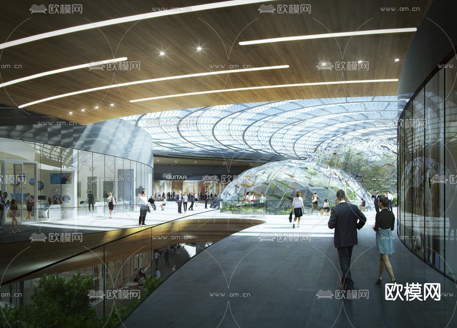 现代商场中庭3d模型