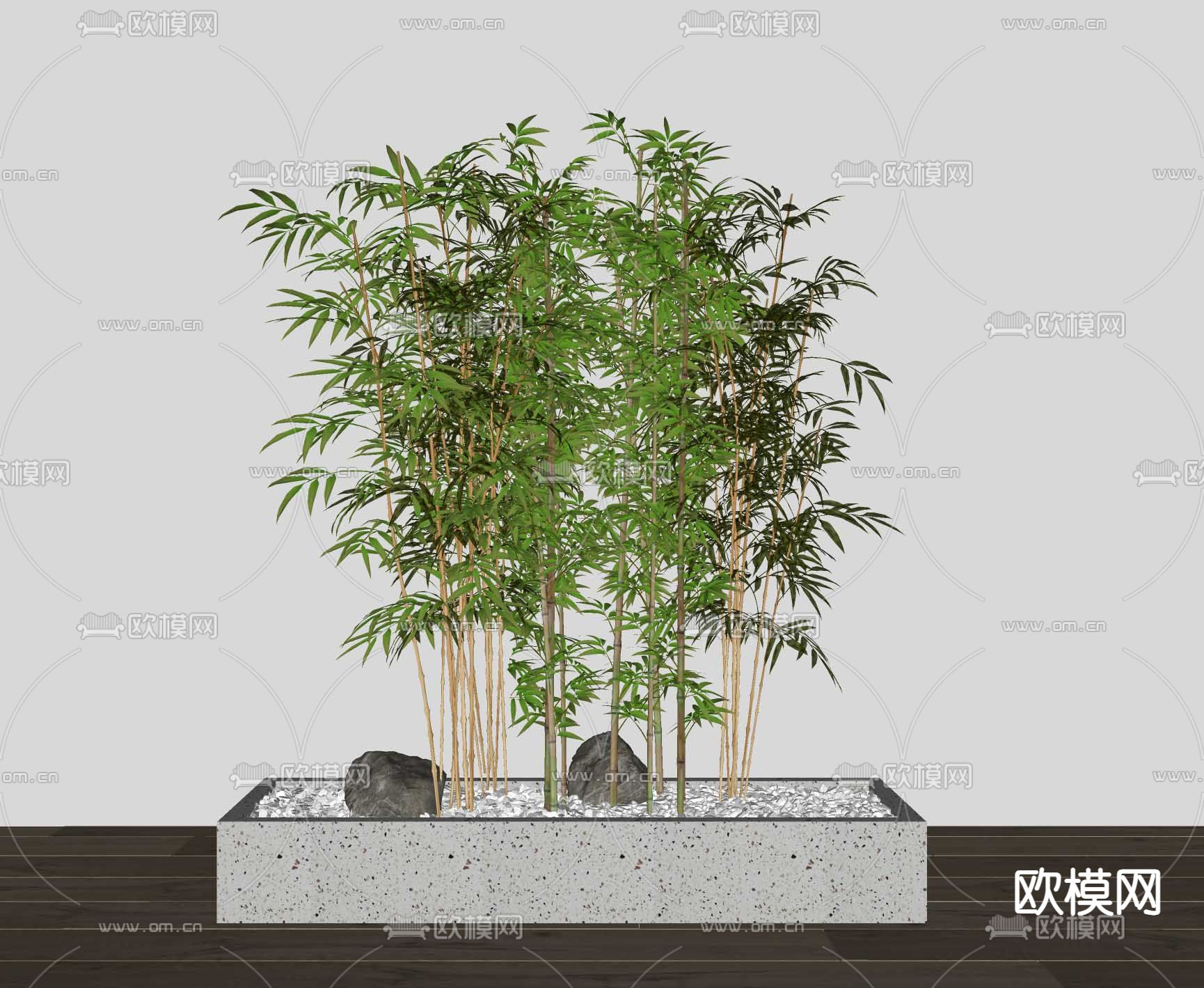 现代竹子su模型下载（渲染图2）