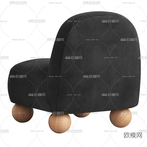 Areti 黑色休闲沙发3d模型下载(渲染图3)