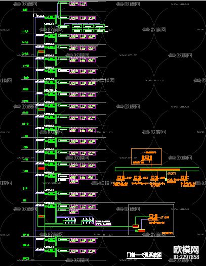 门禁安装CAD施工图下载（渲染图2）