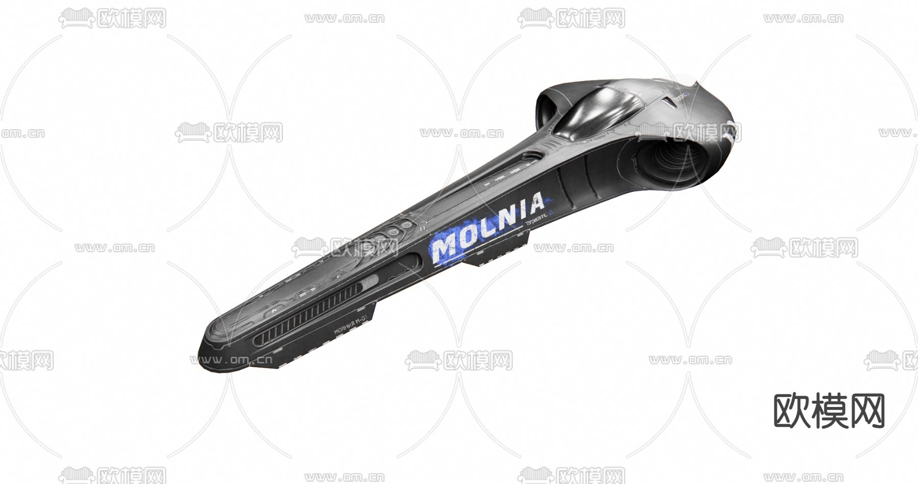 后现代未来飞行战舰su模型下载（渲染图5）