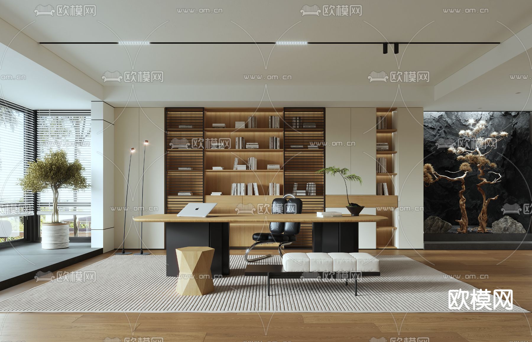 现代书房3d模型