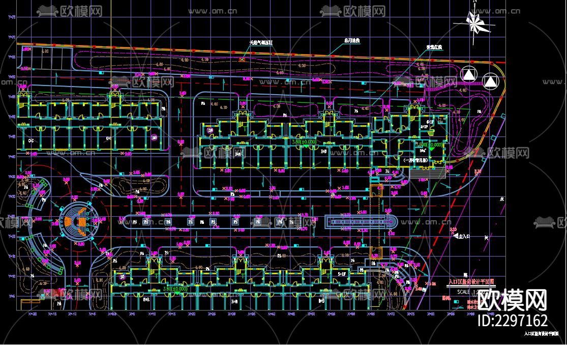 新中式景墙入口CAD施工图下载（渲染图3）