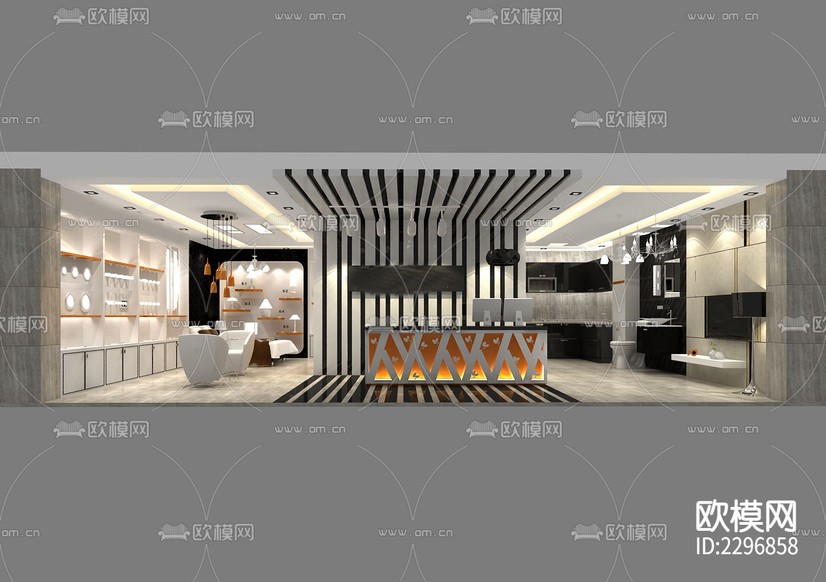 展廳cad施工圖下載(渲染圖1)