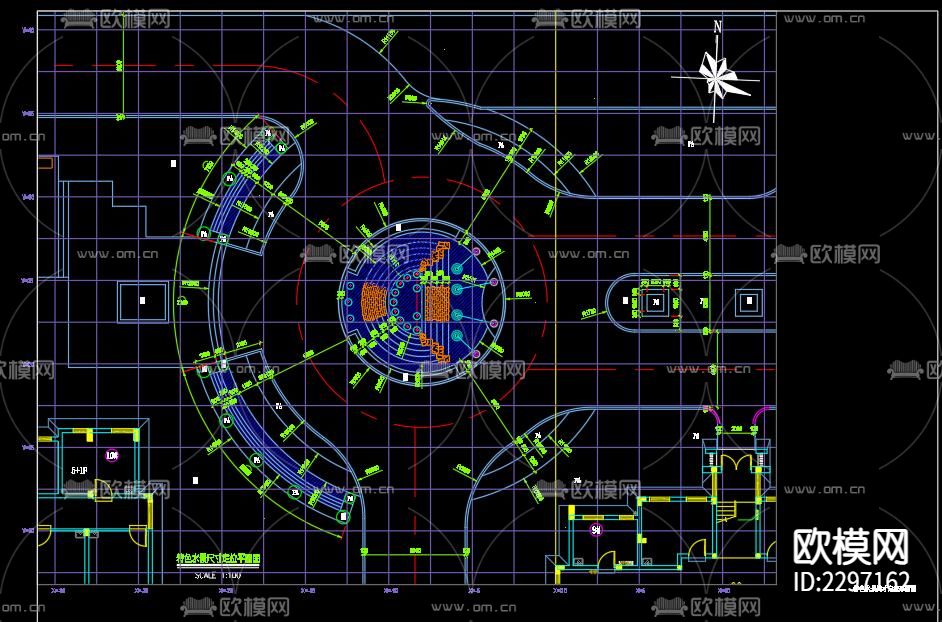 新中式景墙入口CAD施工图下载（渲染图9）